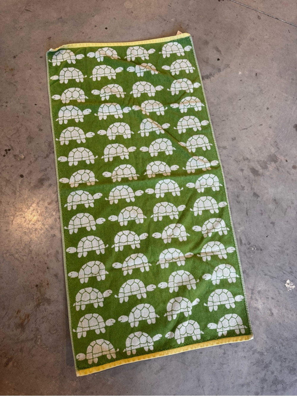 Pottery Barn Kids Green Turtle Pattern Towel 23x47.5” - Picture 2 of 6